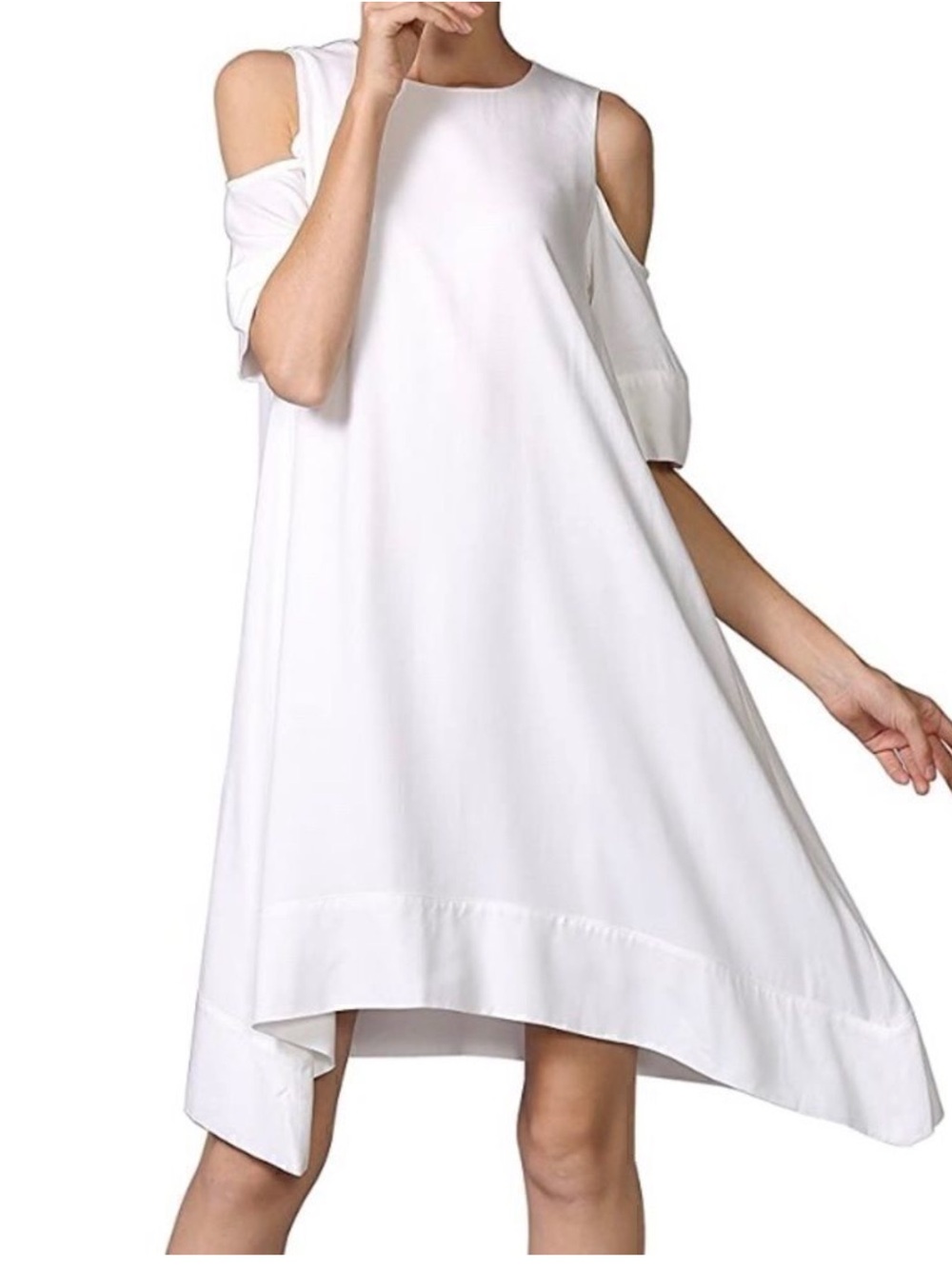Yu Lin Ge Black Cold Shoulder Shift Dress